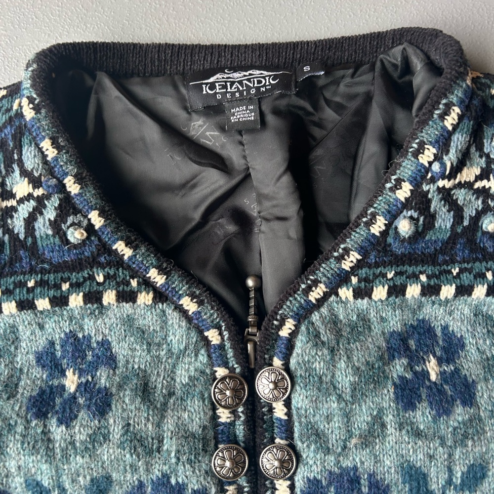 Women's Blue Patterned Jacket - image 8